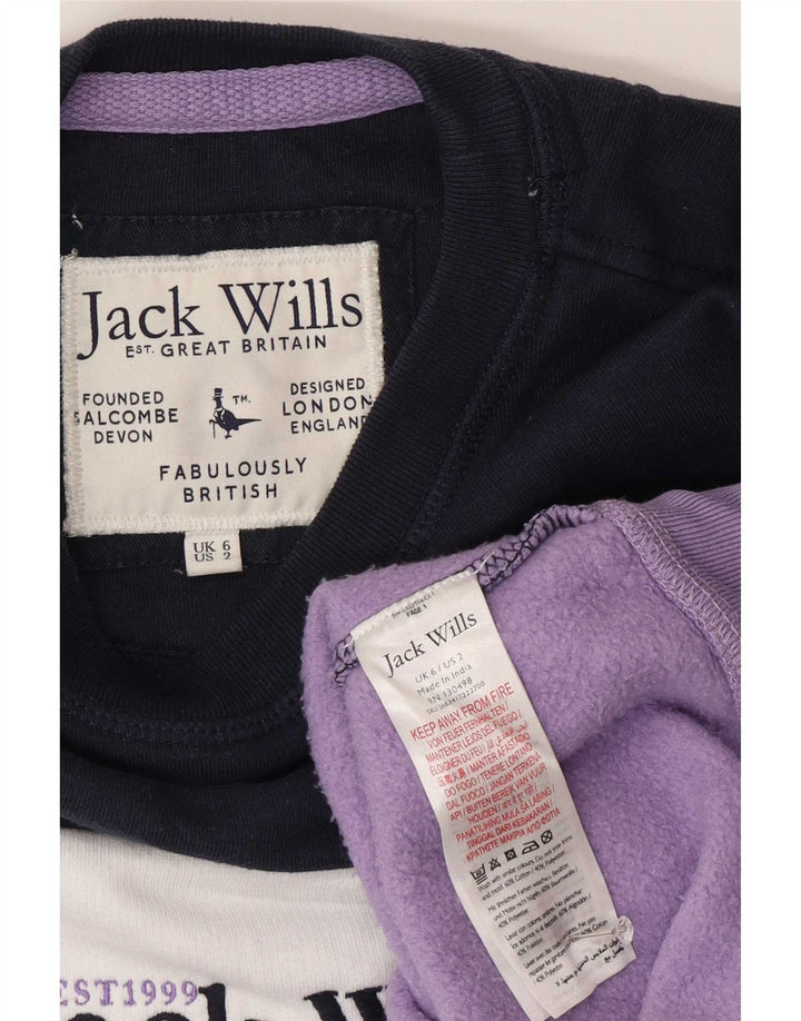 Jack Wills Damen-Sweatshirt mit Grafik, Gr. 6, XS, mehrfarbig