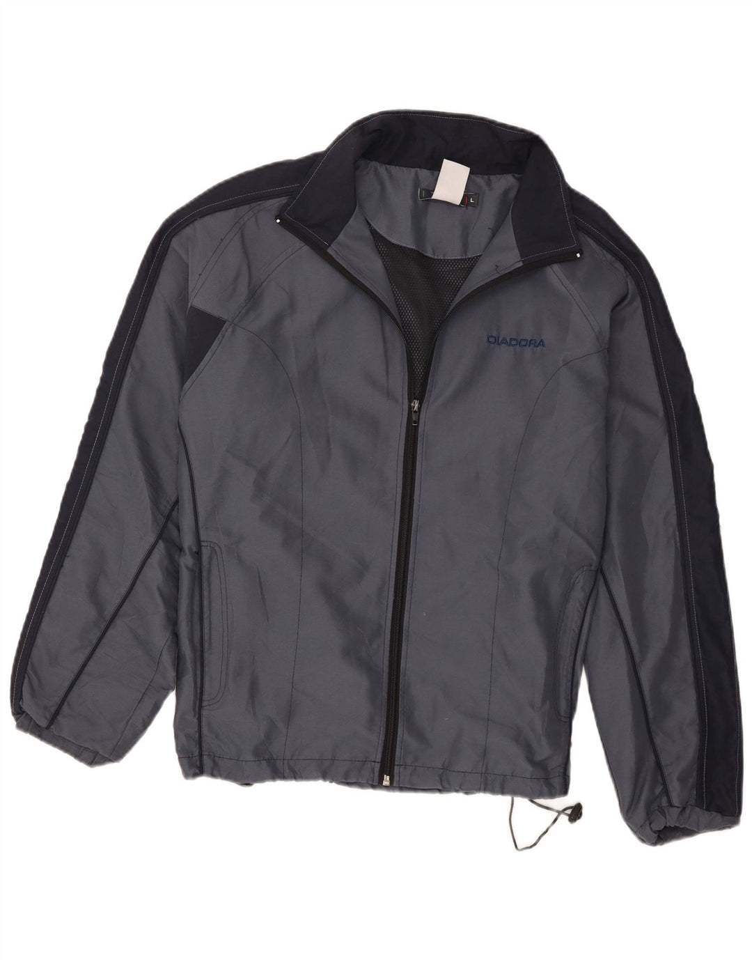 Diadora Herren-Trainingsanzug-Oberteil, Jacke, groß, marineblau, Farbblock-Polyester