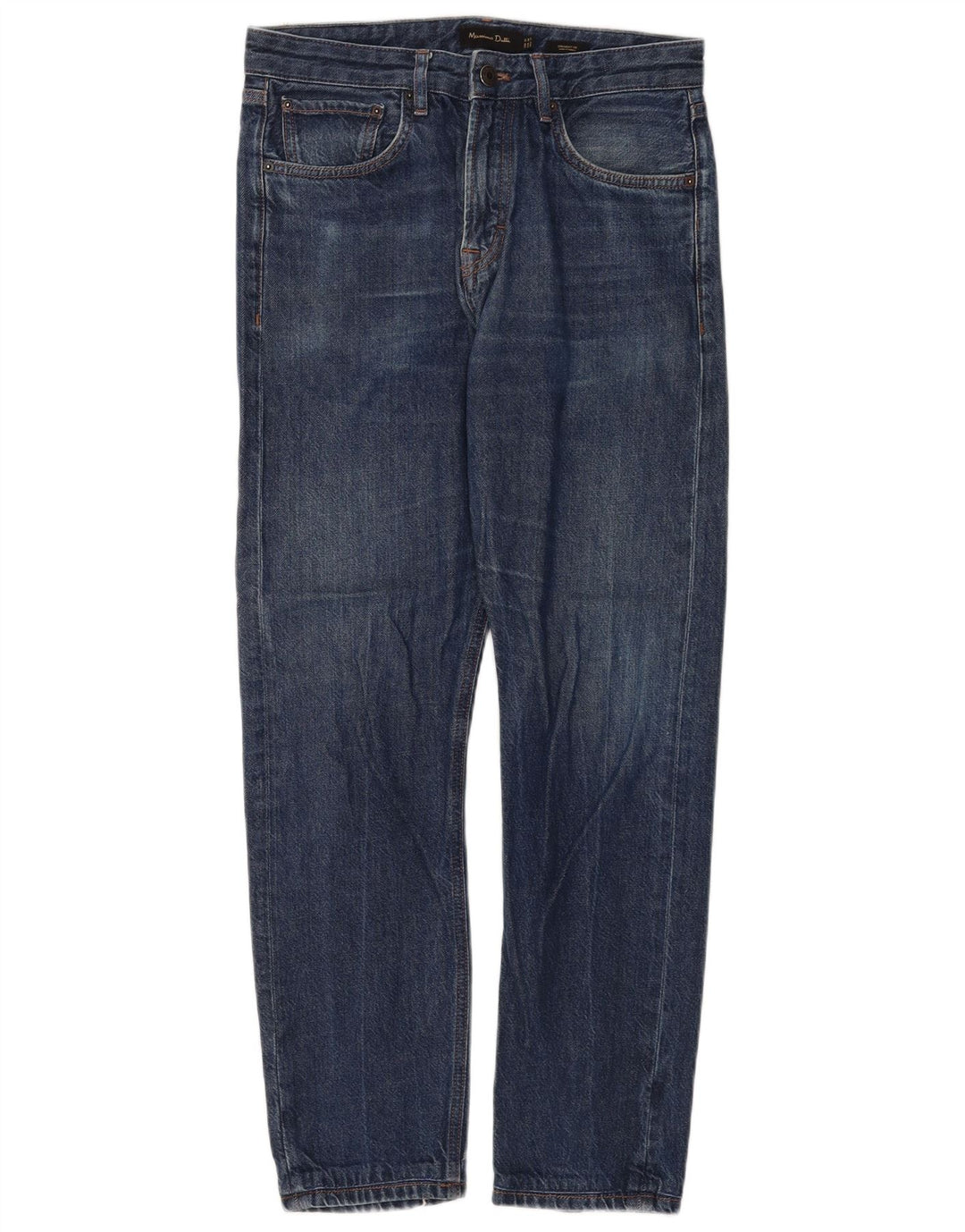 MASSIMO DUTTI Herren Straight Jeans EU 38 Small W30 L30 Blaue Baumwolle