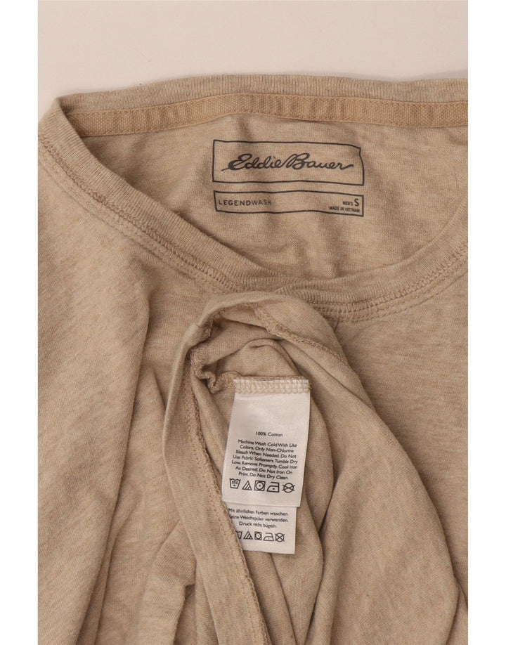 Eddie Bauer Herren-Oberteil, langärmelig, klein, beige gefleckte Baumwolle