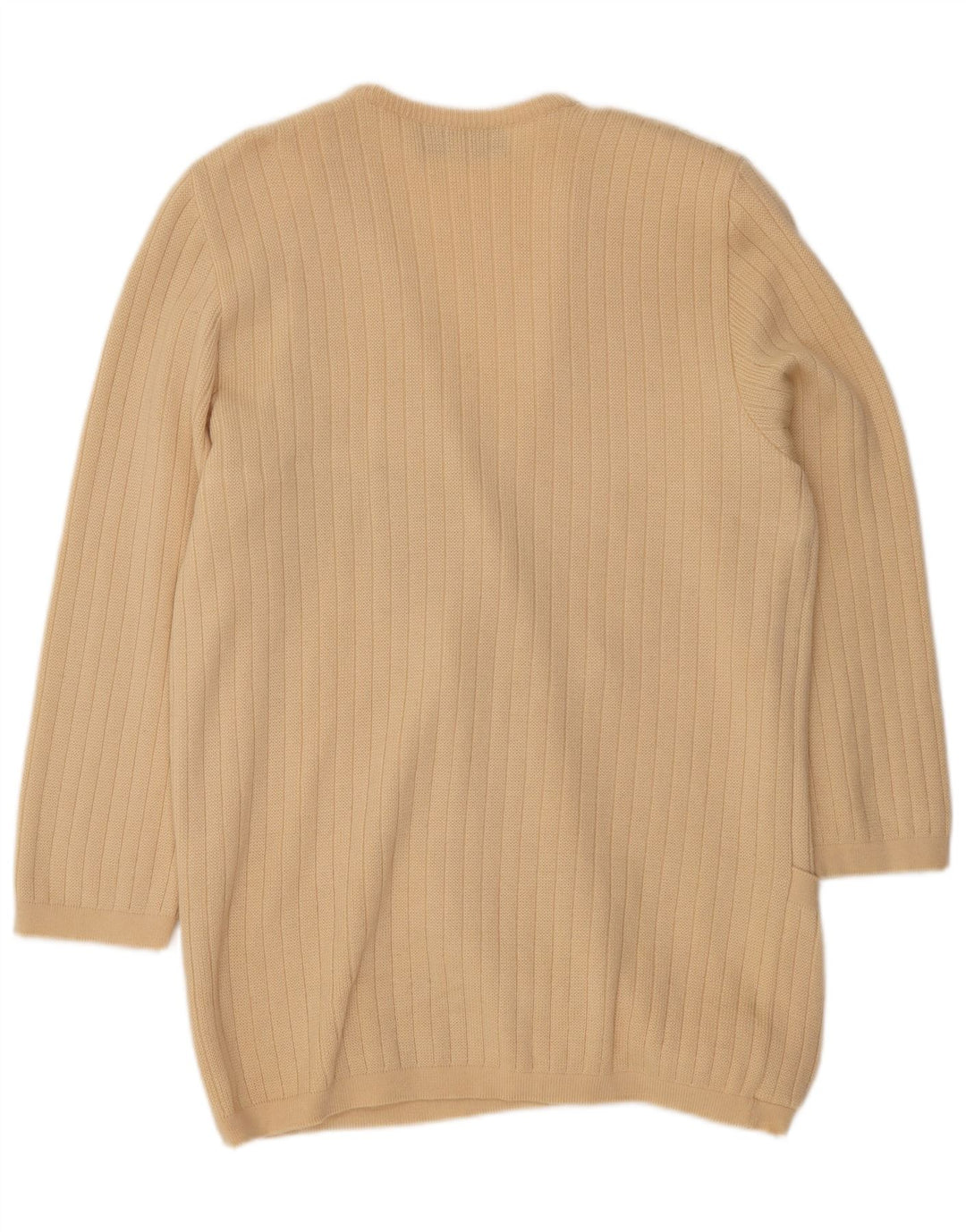 St. Germain Grafischer Longline-Cardigan für Damen IT 48 XL Beige Wolle