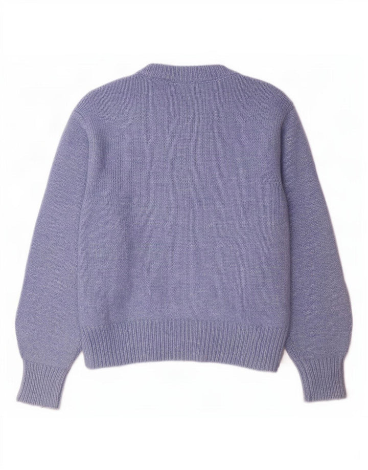 Marks & Spencer Damen Übergroßer Pullover mit Rundhalsausschnitt, UK 14, Mittelblau
