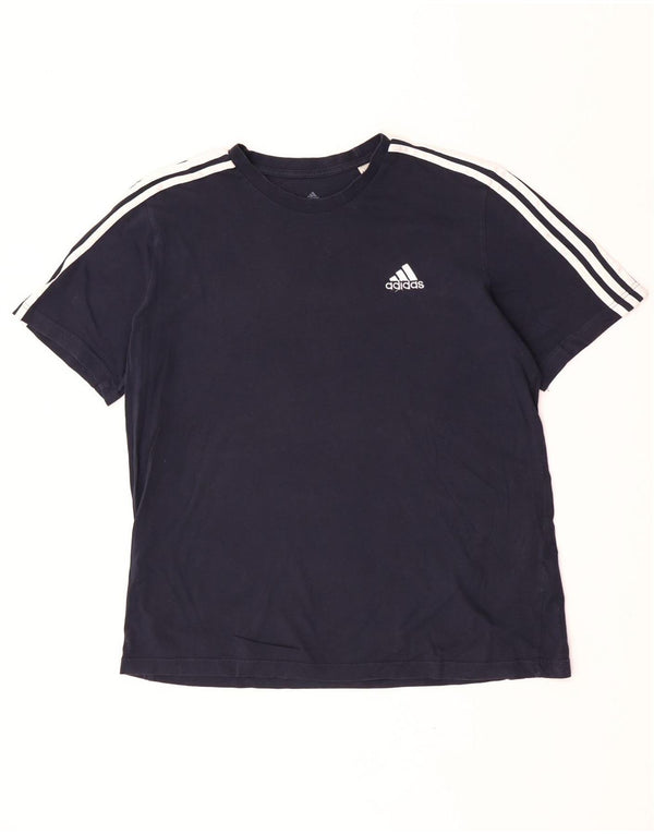 Adidas Herren T-Shirt Top XL Marineblau Baumwolle