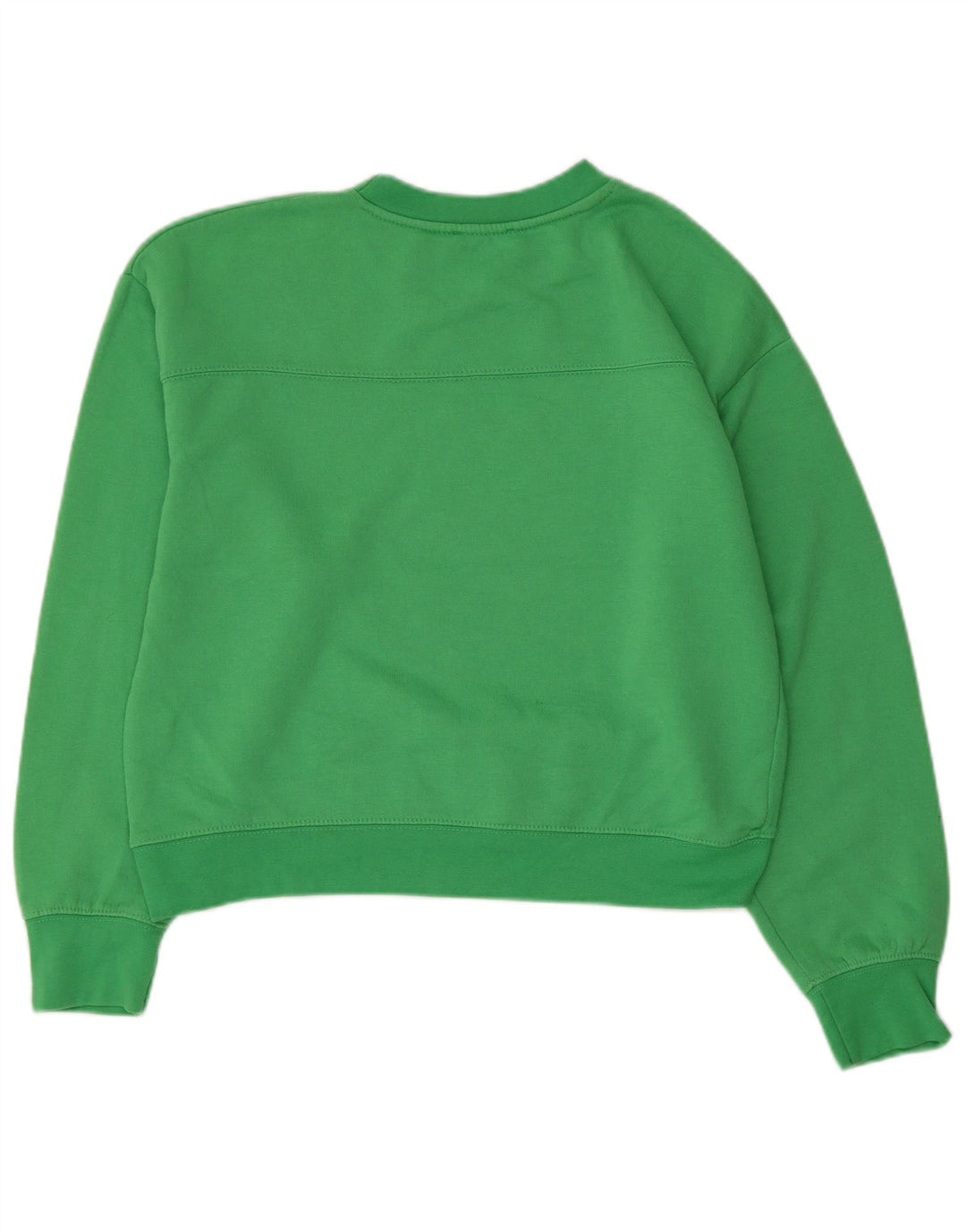 Zara Damen Crop Sweatshirt Pullover UK 14 Mittelgrünes Polyester