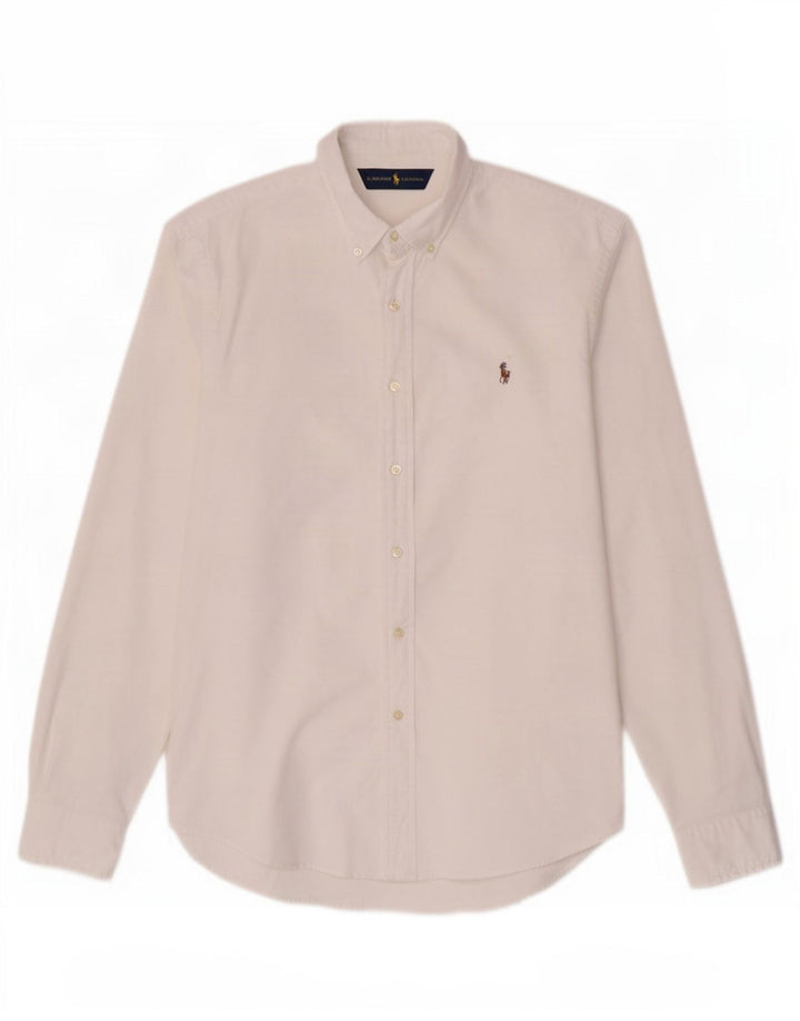 Ralph Lauren Herren-Stretch-Oxford-Slim-Fit-Hemd, Größe L, Weiß