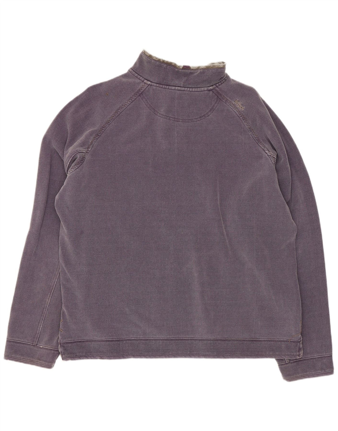 Fat Face Herren-Sweatshirt mit Reißverschluss am Hals, mittelviolette Baumwolle