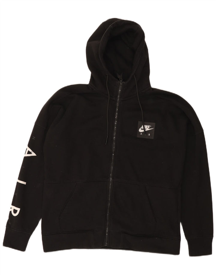 Nike Herren-Kapuzenpullover mit grafischem Reißverschluss, groß, aus schwarzer Baumwolle