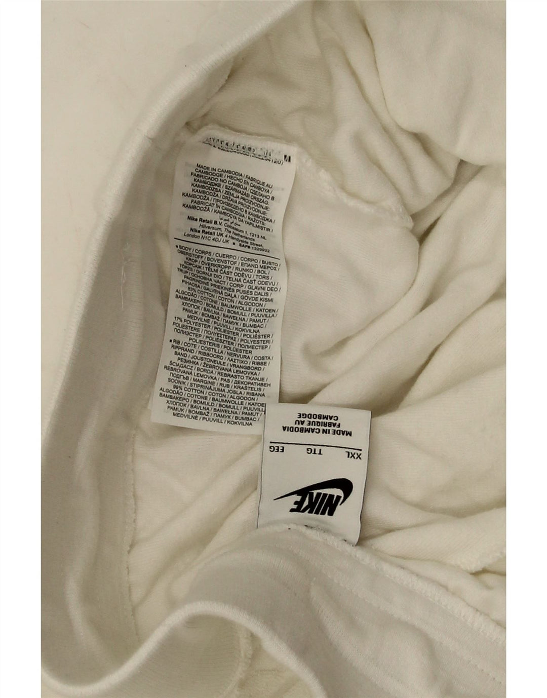 Nike Herren-Trainingshose, Jogginghose, Größe 2XL, weiße Baumwolle