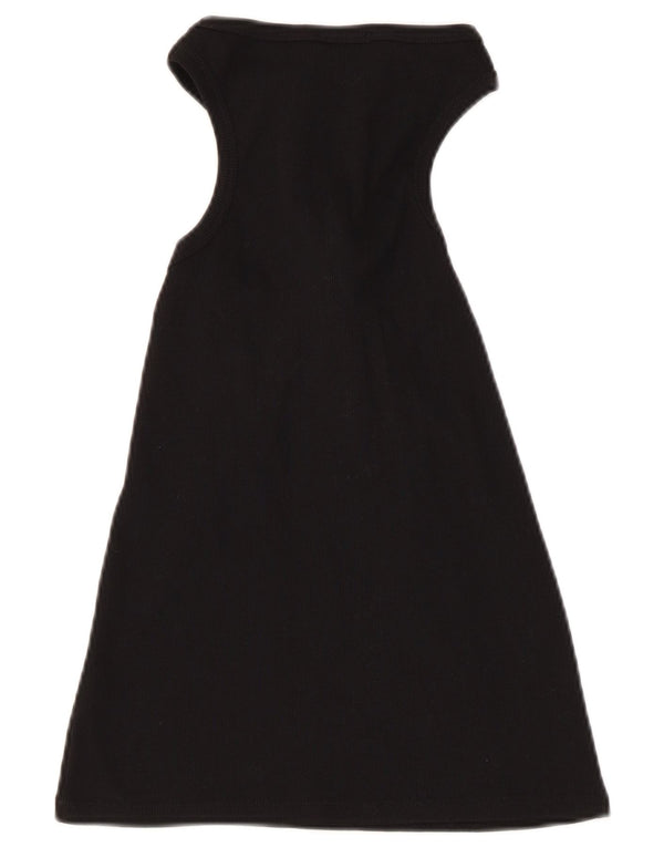 Desigual Womens Cut Out Vest Top UK 14 Large Black Cotton