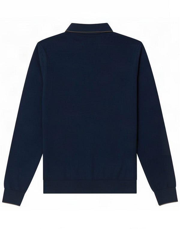 Marks & Spencer Mens Tailored Fit Polo Neck Jumper Sweater Large Blue Check