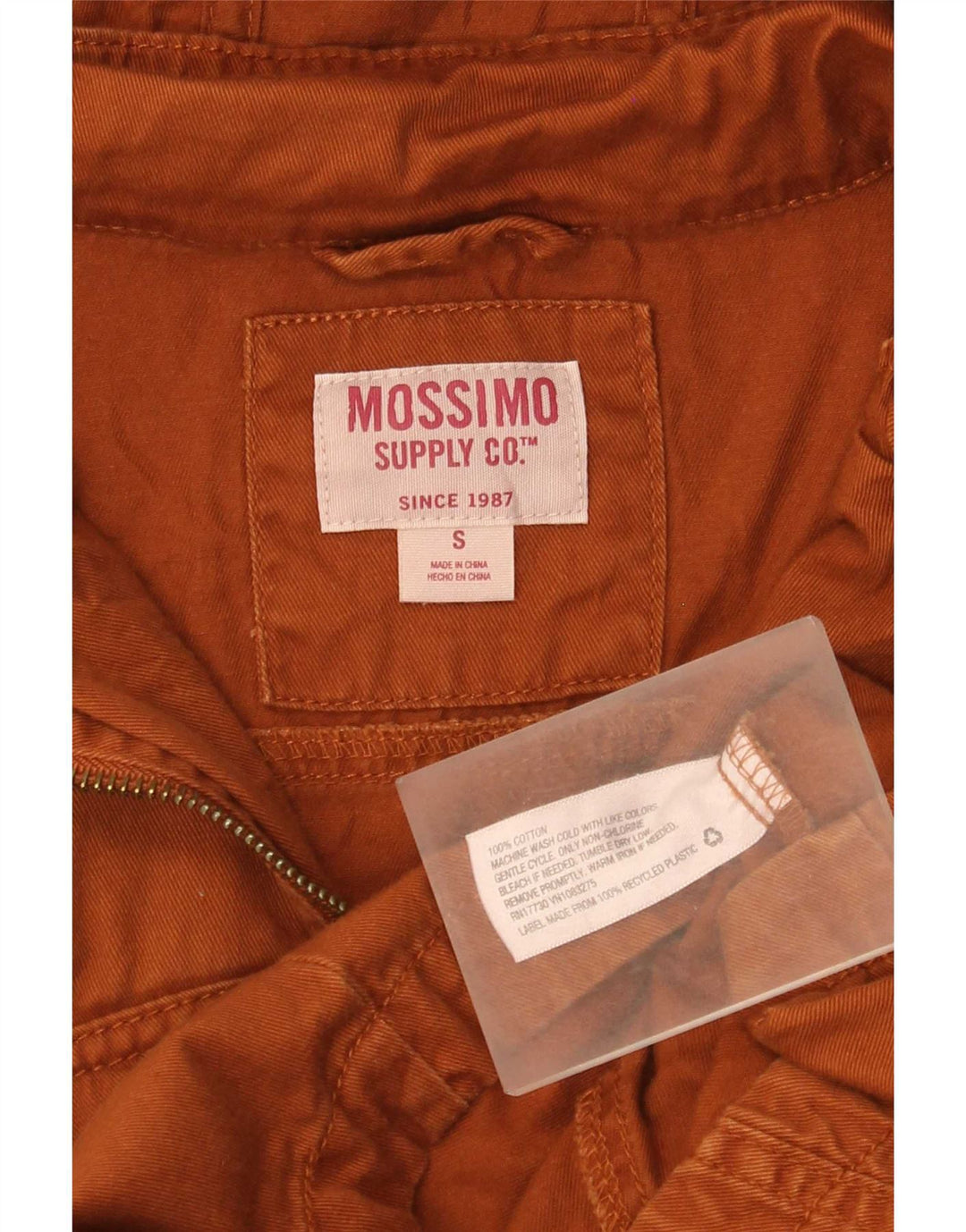 Mossimo Damen-Parka mit Kapuze, UK 10, Größe S, braune Baumwolle