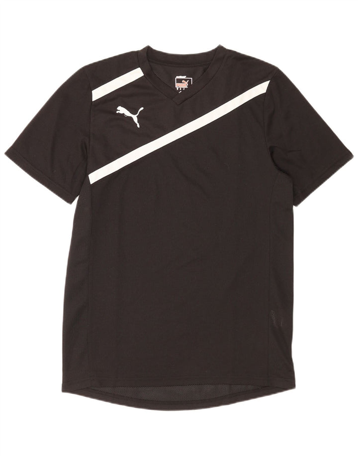Puma Herren T-Shirt Top Small Schwarz gestreift Polyester