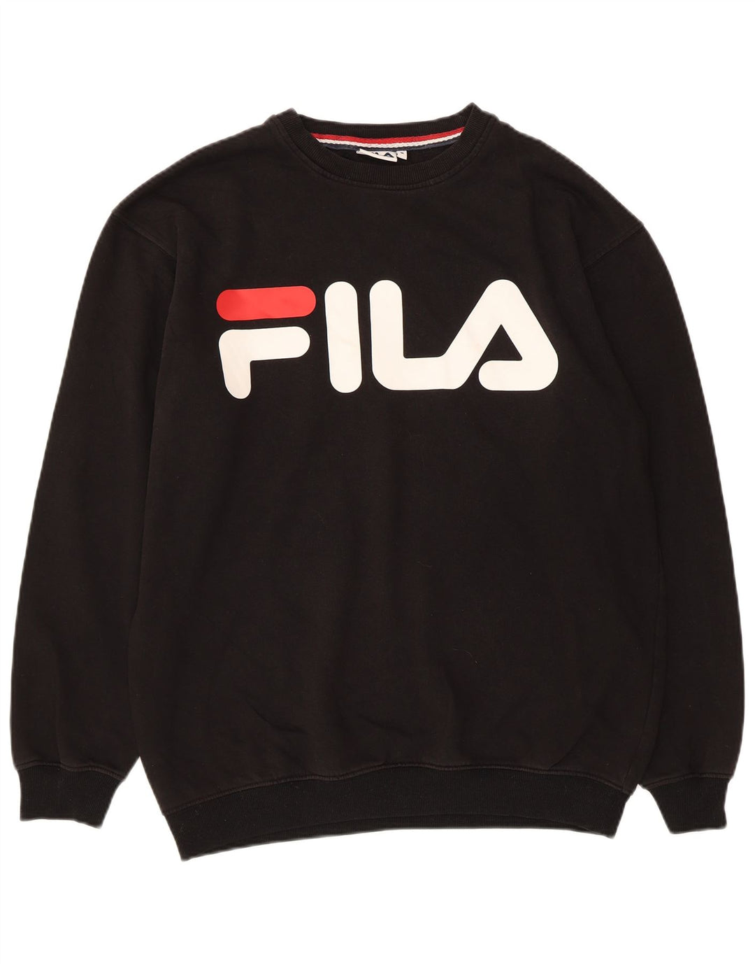 Fila Herren Grafik-Sweatshirt-Pullover aus mittelschwarzer Baumwolle