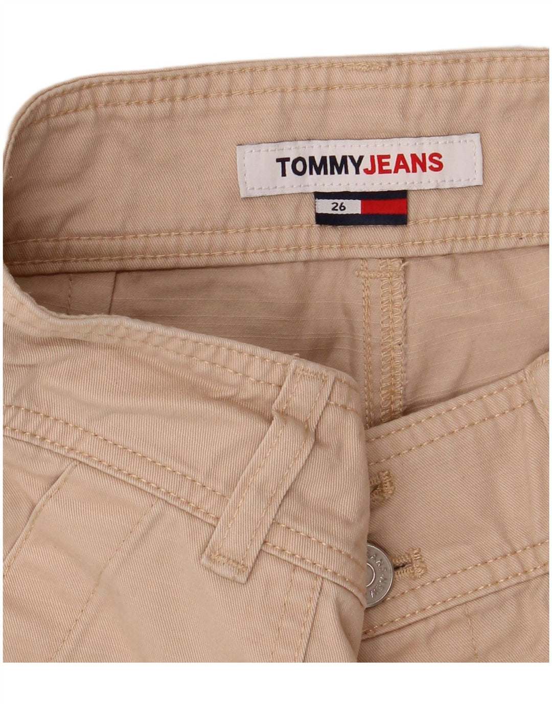 Tommy Hilfiger Damen-Cargoshorts mit hohem Bund, W26, klein, Beige