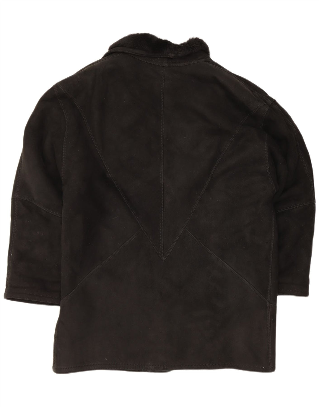 Vintage Damen Übergroßer Shearling-Mantel IT 46 Großer schwarzer Shearling