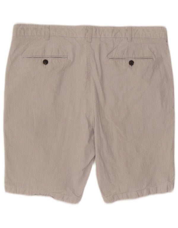 Marks & Spencer Herren-Chinoshorts W40 XL Graue Nadelstreifen-Baumwolle