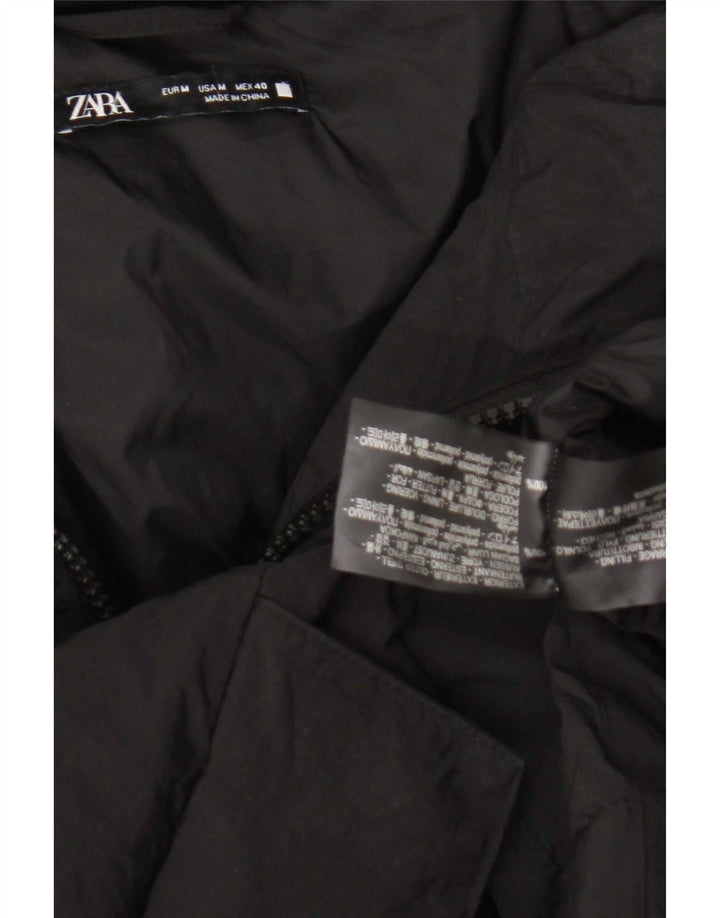 Zara Herren Wattierte Jacke UK 38 Medium Schwarz Polyamid