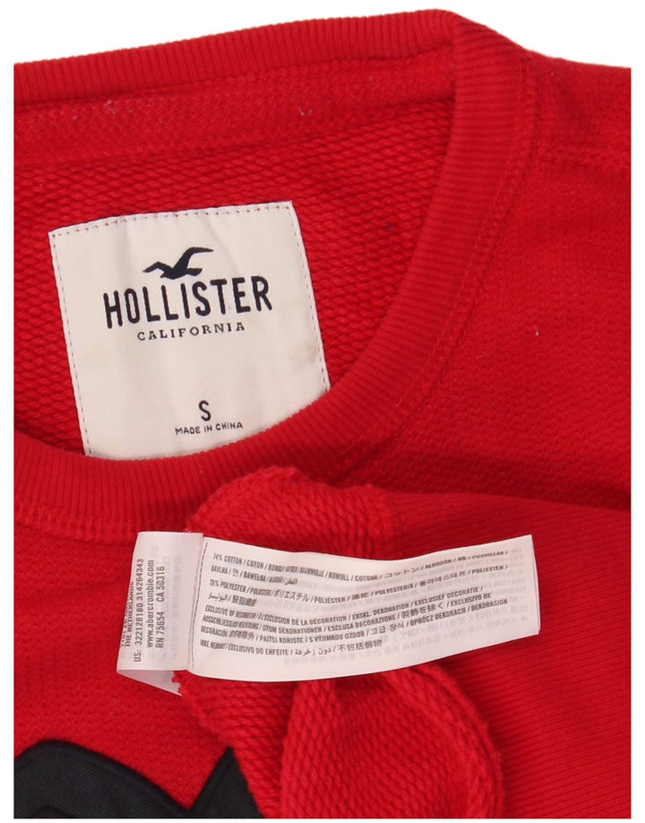HOLLISTER Herren-Sweatshirt mit Grafik, Größe S, rote Baumwolle