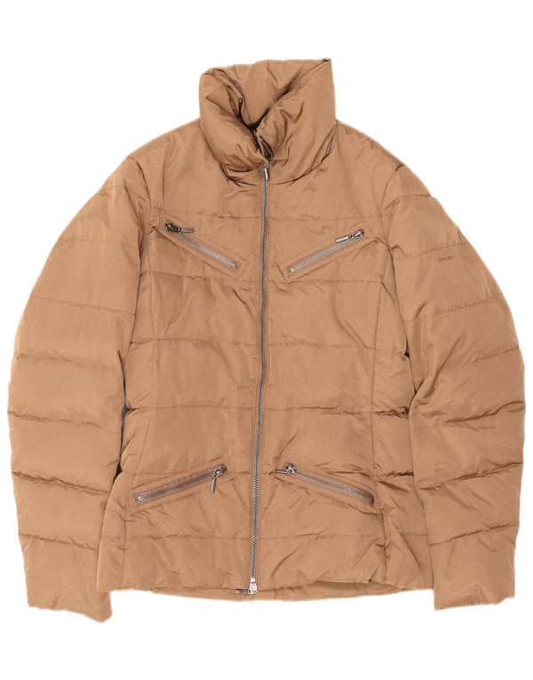 Geox Womens Respira übergroße wattierte Jacke UK 8 Small Beige Polyester