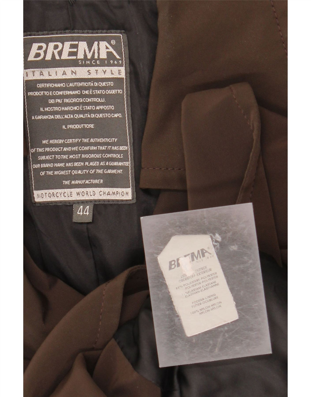BREMA Damen Zweireihiger Trenchcoat IT 44 Mittelbraunes Polyester