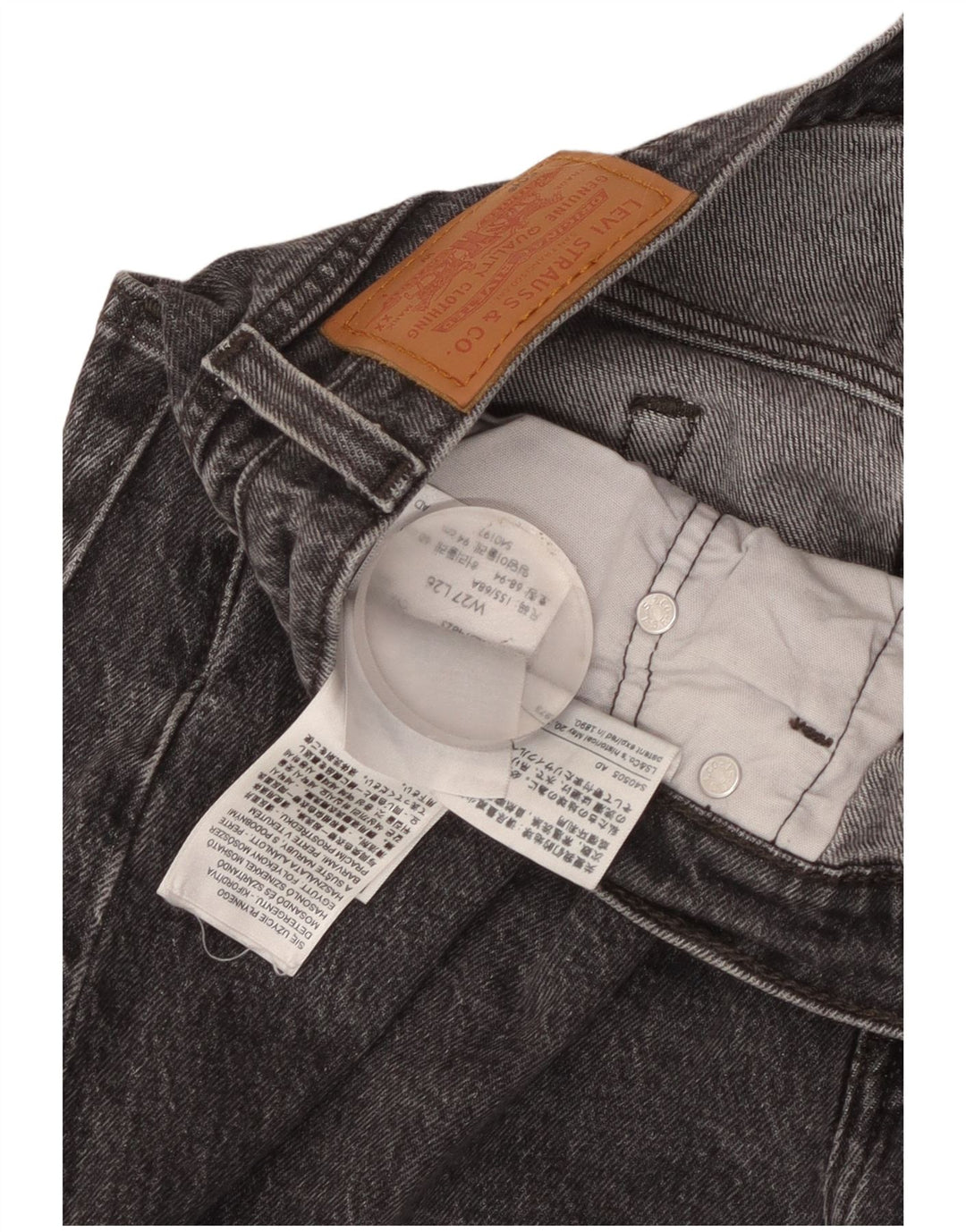Levi's Damen 501 Straight Jeans W27 L26 Graue Baumwolle