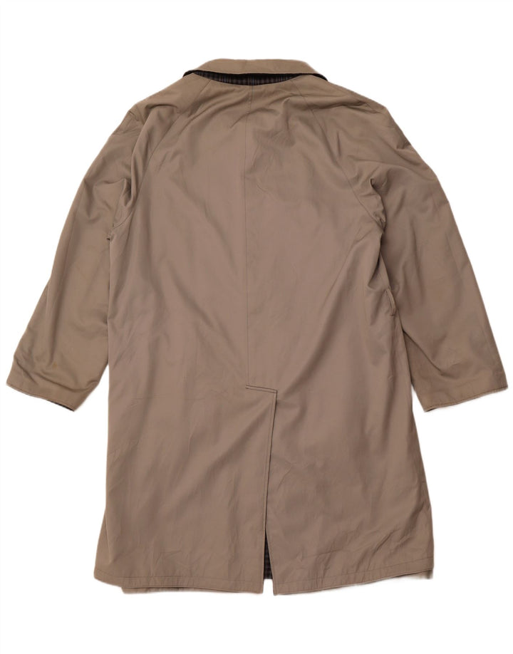 DIOLEN Reversibler Herren-Trenchcoat, Größe 40, groß, grau kariert, Polyester