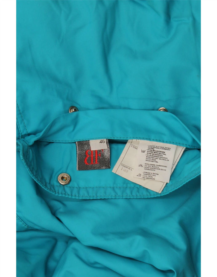 Belfe Damen Wendejacke IT 46 Großes blaues Blumenmuster aus Nylon