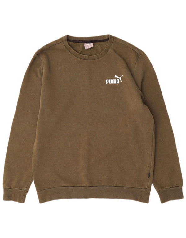 PUMA Herren Sweatshirt Pullover Small Khaki Baumwolle