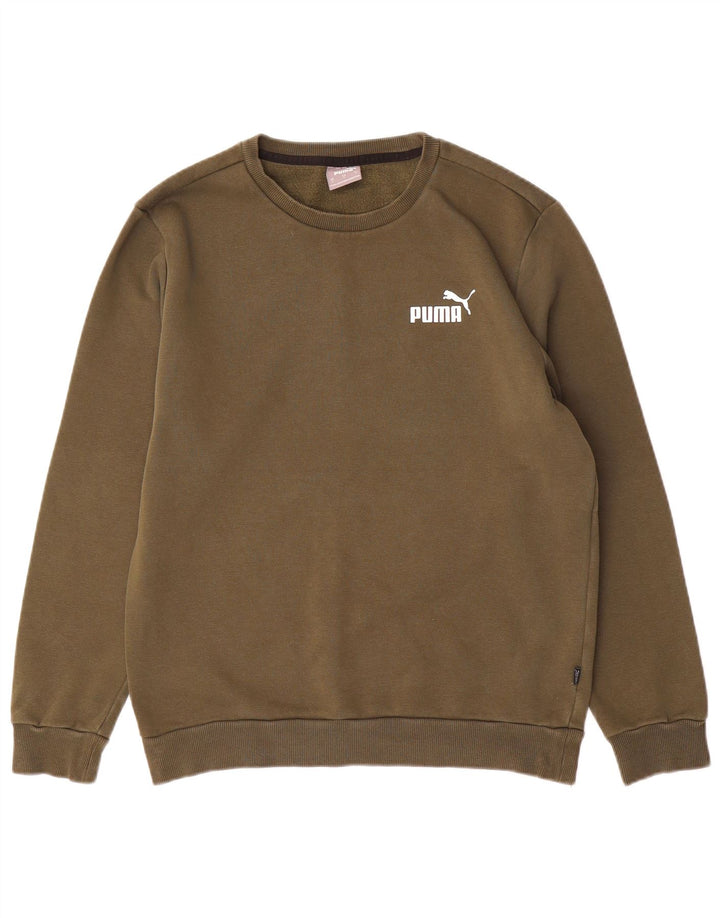 PUMA Herren Sweatshirt Pullover Small Khaki Baumwolle
