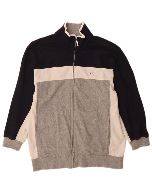 Champion Damen-Trainingsanzug-Top-Jacke, UK 16, Größe L, Grau, Colourblock-Baumwolle
