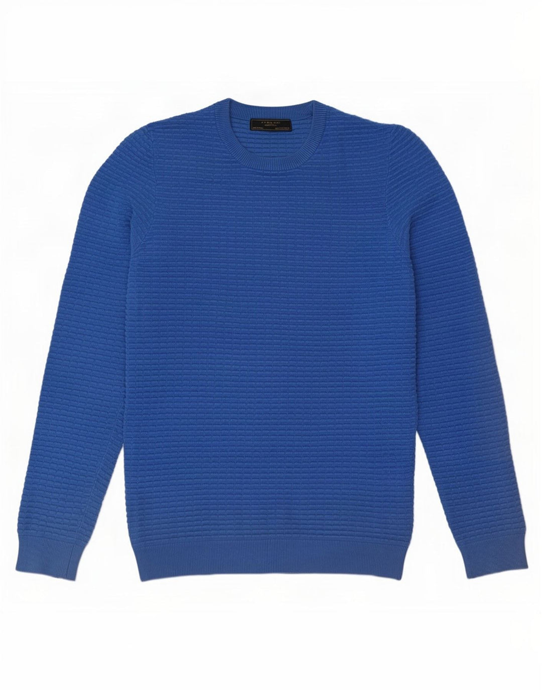 Zara Herren-Pullover mit Rundhalsausschnitt, Größe S, Blau