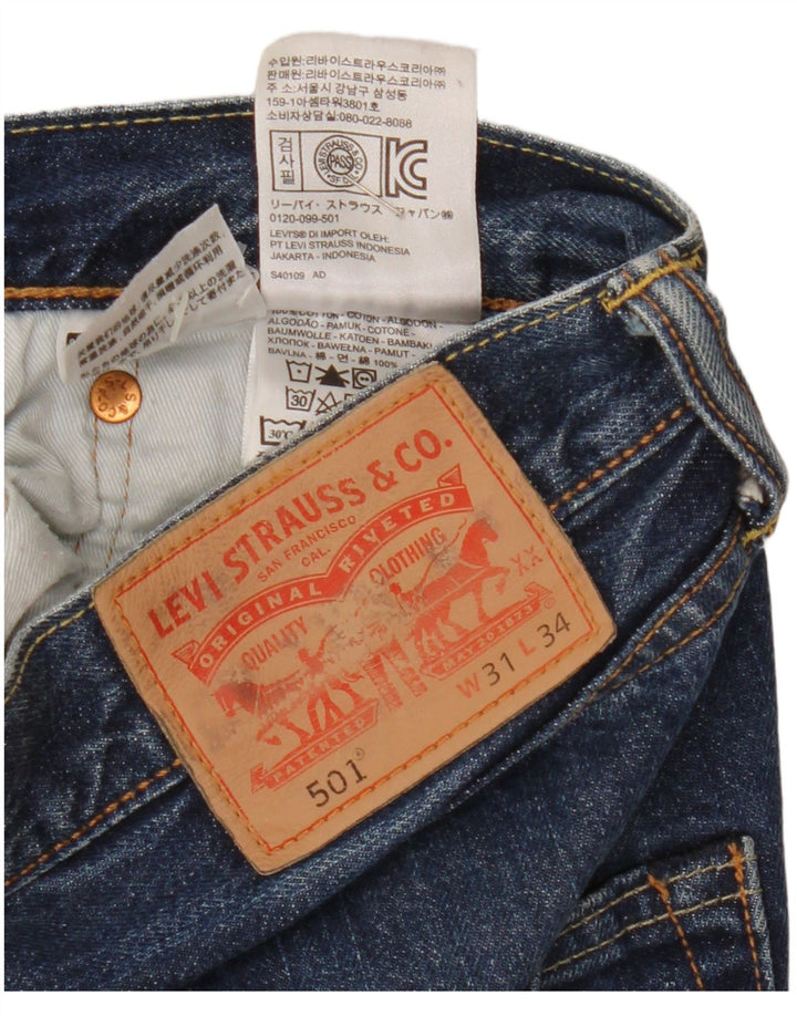 Levi's Herren 501 Straight Jeans W31 L34 Blaue Baumwolle