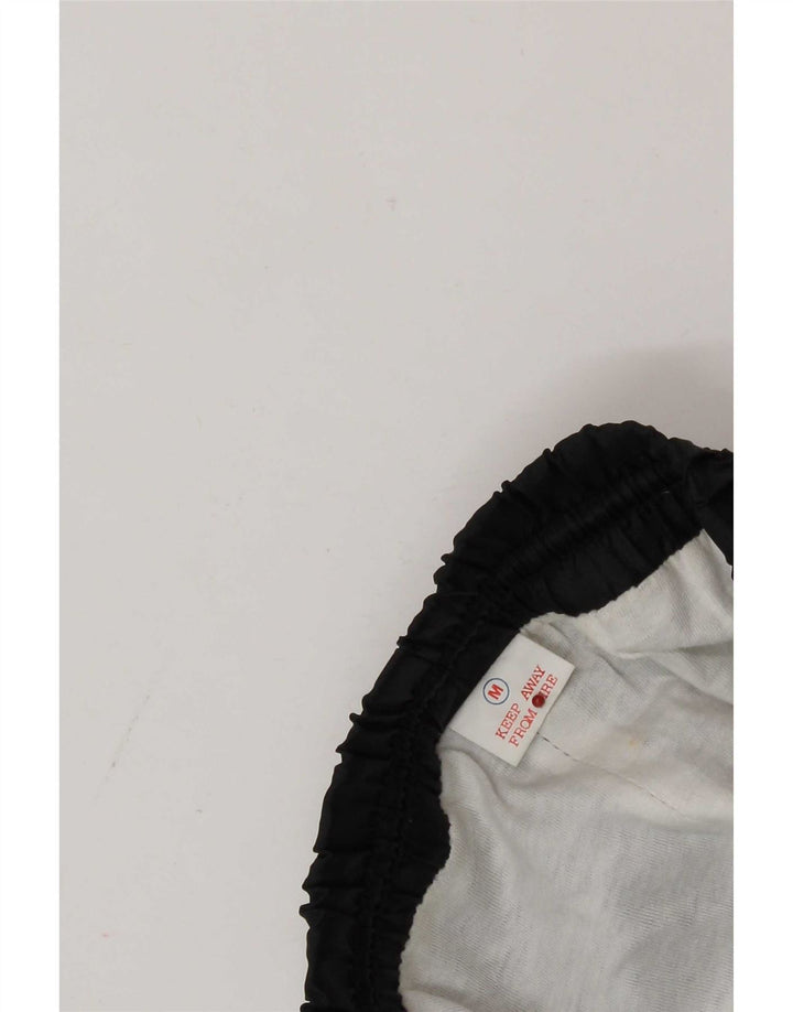 Vintage Herren-Trainingshose, Jogginghose, Mittelschwarz, Colourblock-Polyamid