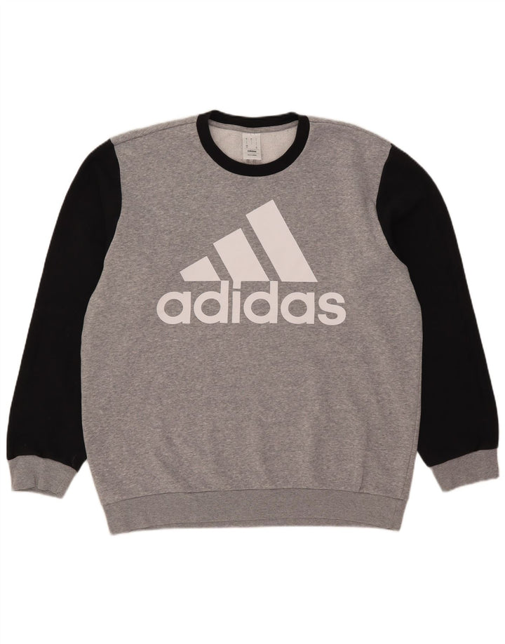 Adidas Herren Grafik-Sweatshirt-Pullover, groß, Grau, Farbblock