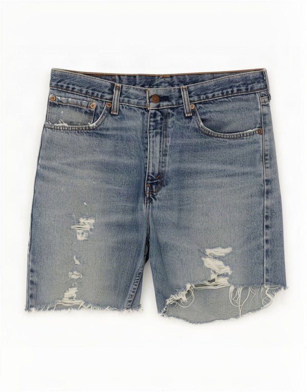 Levi's Mens 751 Distressed Denim Shorts W34 Large Blue