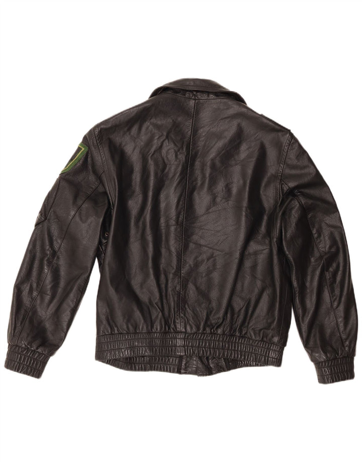 Vintage Herren Lederjacke EU 48 Mittelschwarzes Leder
