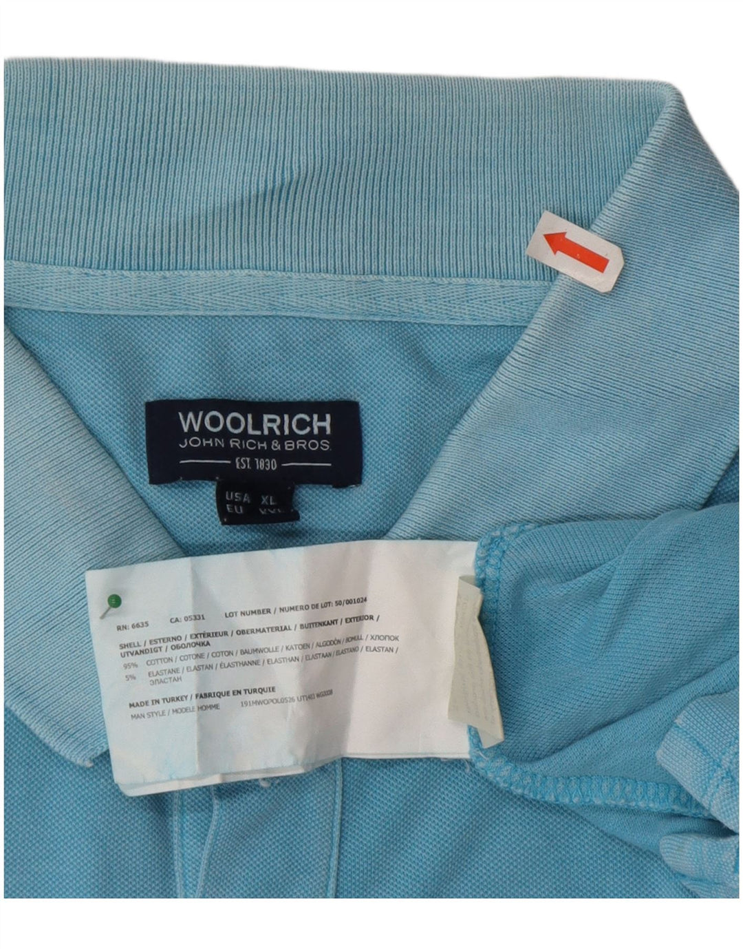 Woolrich Herren Poloshirt 2XL Blaue Baumwolle