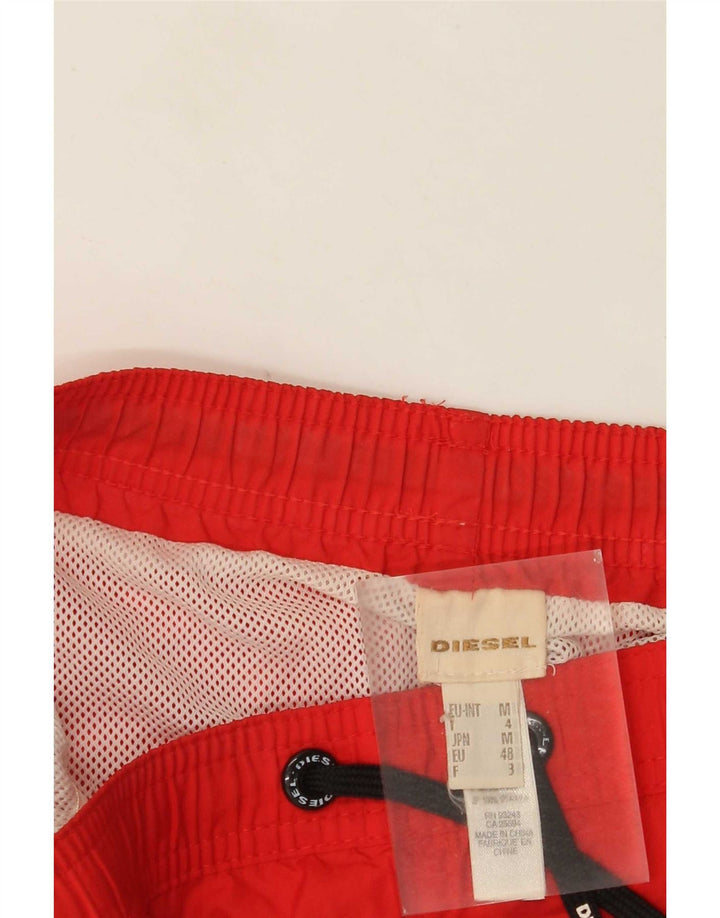 Diesel Herren-Badeshorts mit Grafik, mittelrot, Polyester