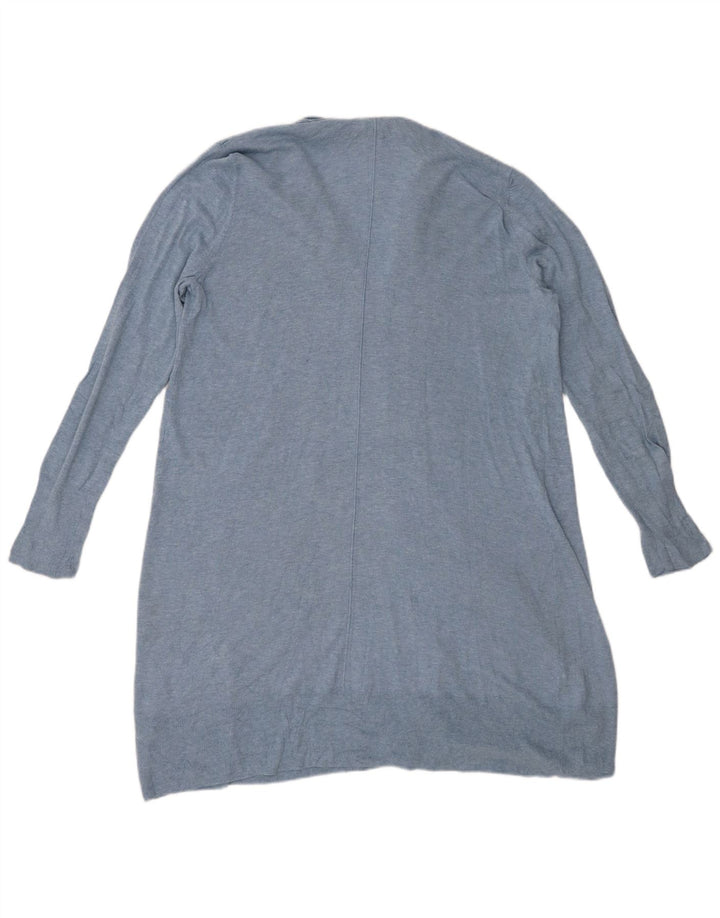 CHAPS Damen Longline Open Cardigan Pullover UK 16 Large Blau Baumwolle