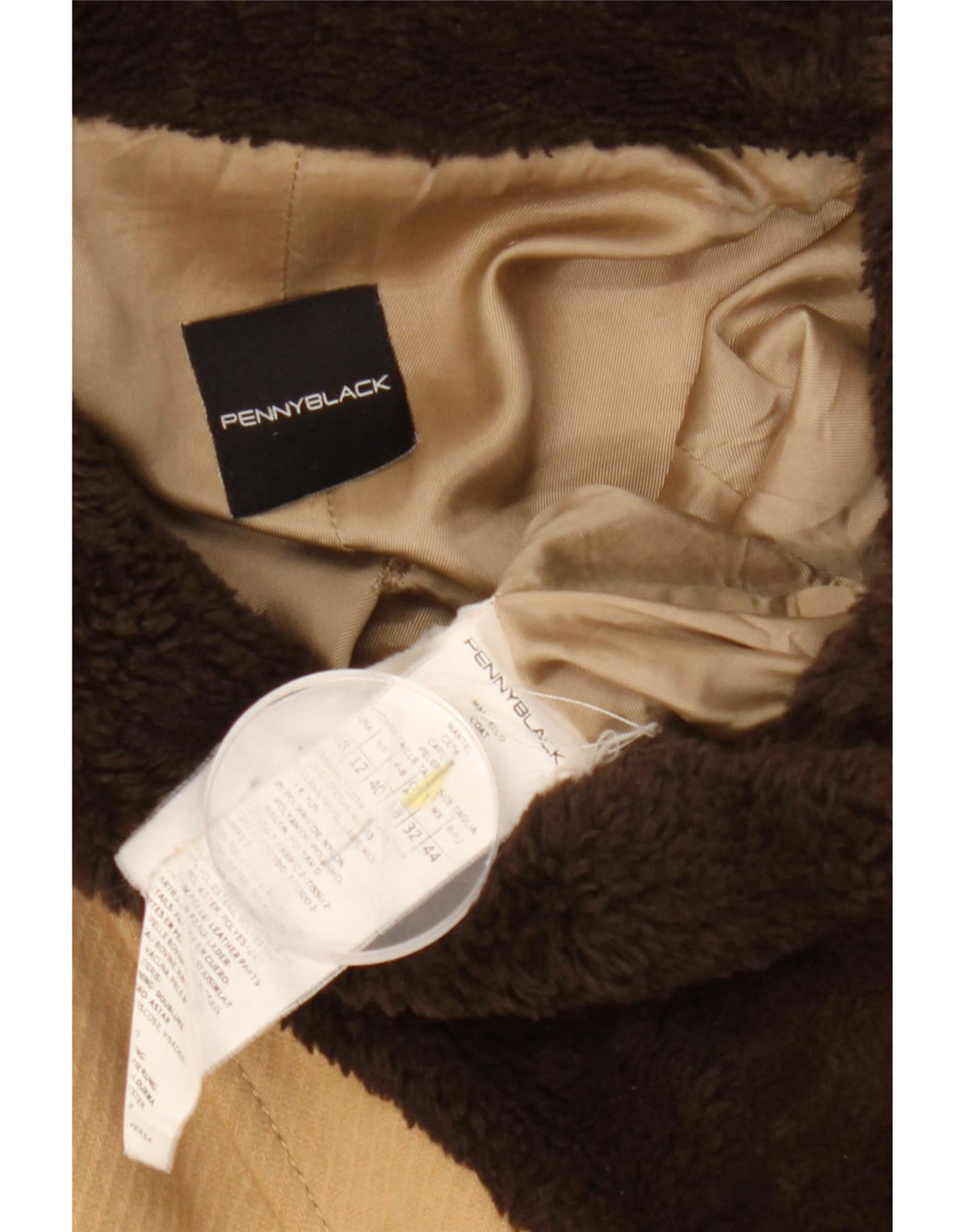 Penny Black Damenmantel UK 12 Mittelbeige Colourblock-Wolle