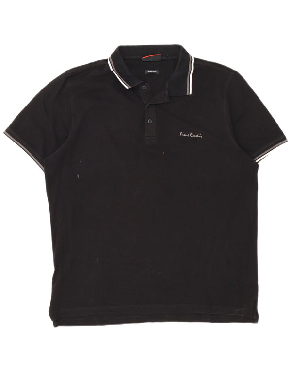 Pierre Cardin Herren Regular Poloshirt XL Schwarz Baumwolle