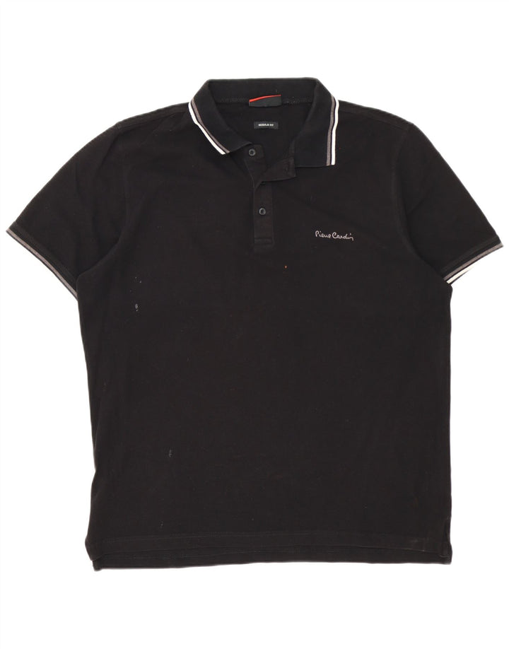 Pierre Cardin Herren Regular Poloshirt XL Schwarz Baumwolle