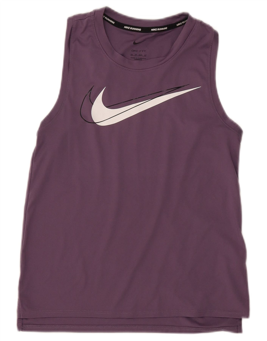 NIKE Damen Dri Fit Grafik-Trägershirt UK 6 XS Lila Polyester