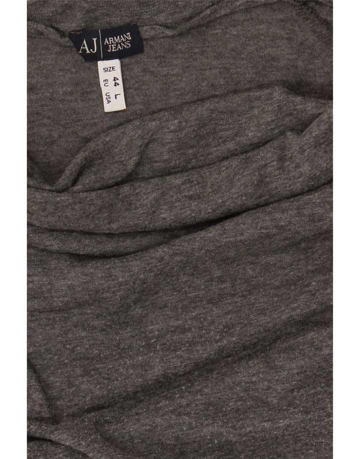 Armani Jeans Damen Top Langarm EU 44 XL Grau Baumwolle