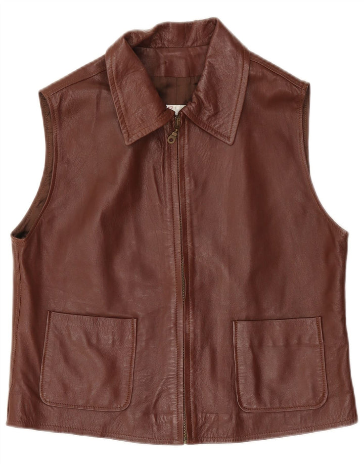 Class Damen Lederweste UK 14 Mittelbraunes Leder