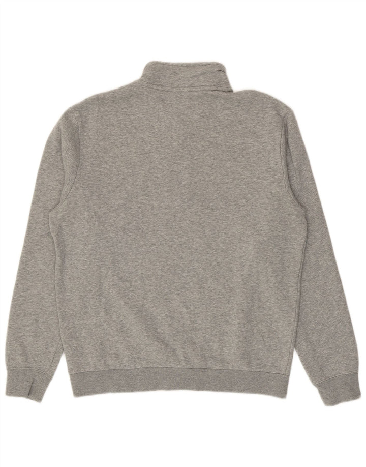 Nike Herren-Sweatshirt mit Reißverschluss am Hals, mittelgraue Colourblock-Baumwolle