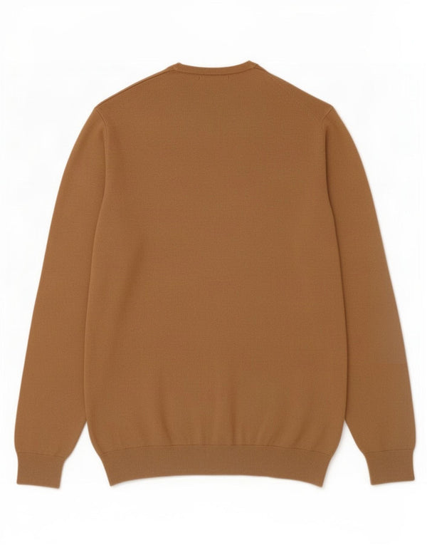 Zara Herren-Pullover mit Rundhalsausschnitt, mittelbraune Viskose