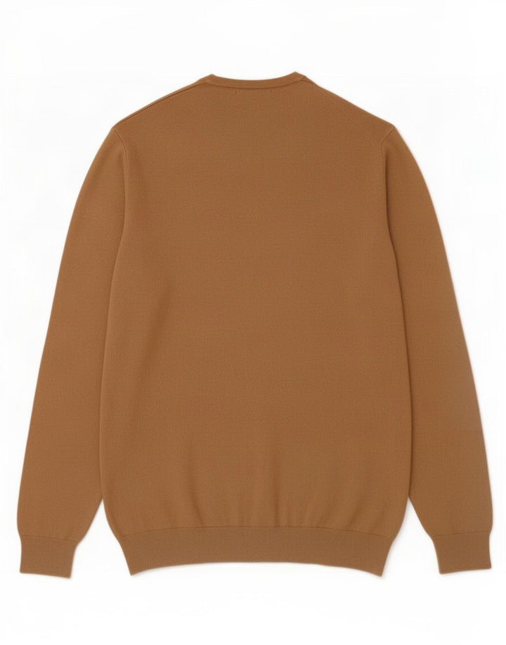 Zara Herren-Pullover mit Rundhalsausschnitt, mittelbraune Viskose