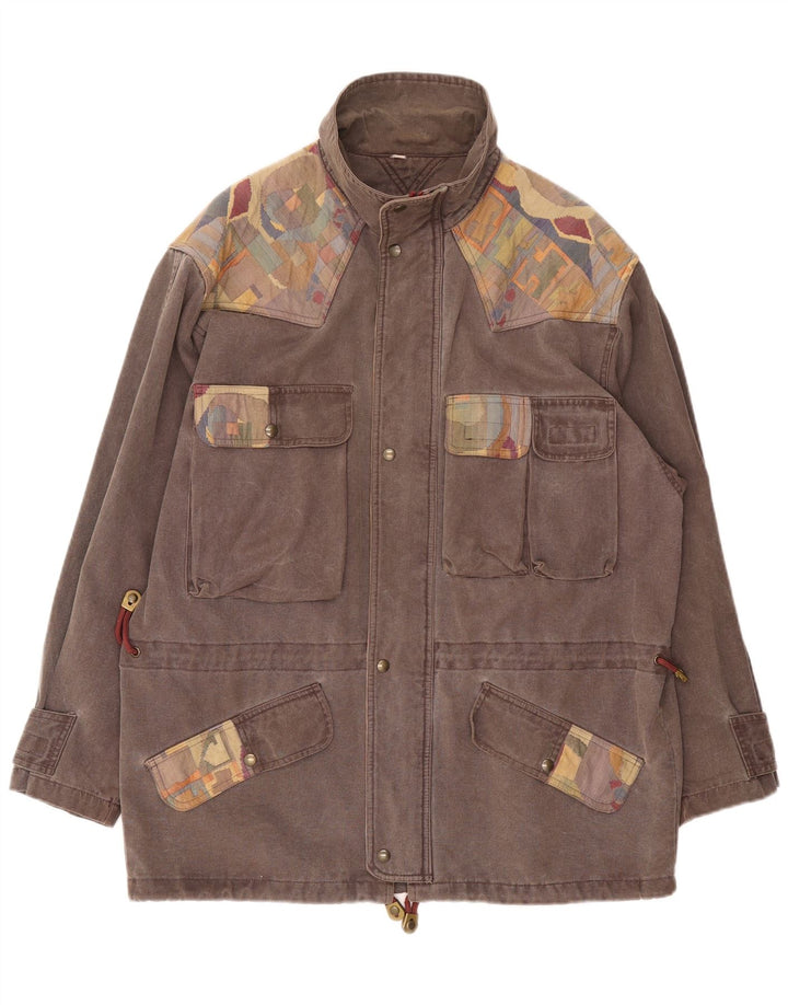 SALEWA Herren-Utility-Jacke UK 42 XL Graue Colourblock-Baumwolle