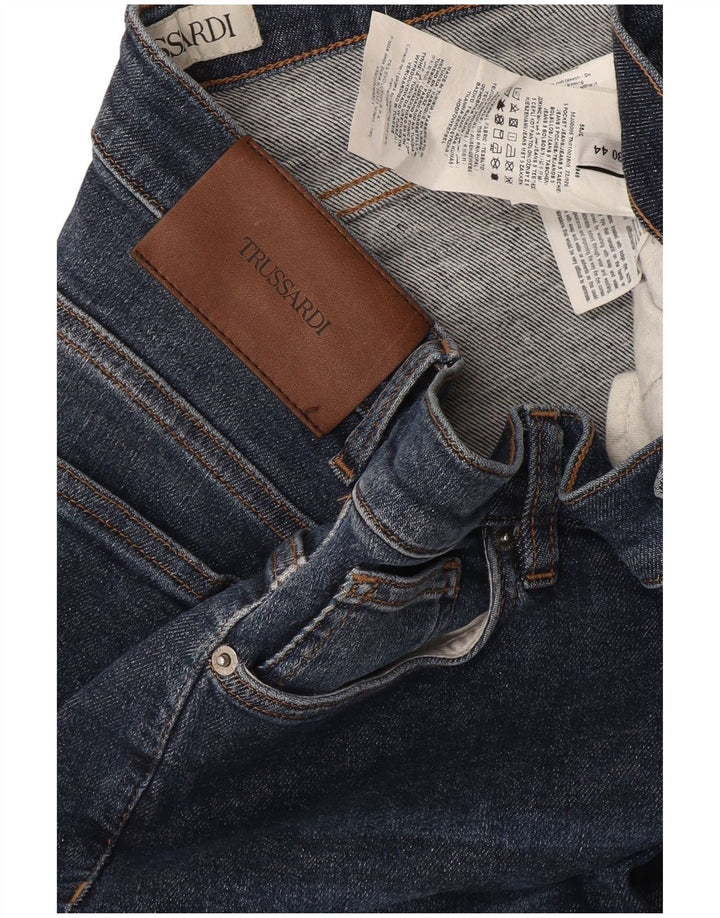 Trussardi Damen Slim Jeans IT 44 Medium W30 L32 Marineblau Baumwolle